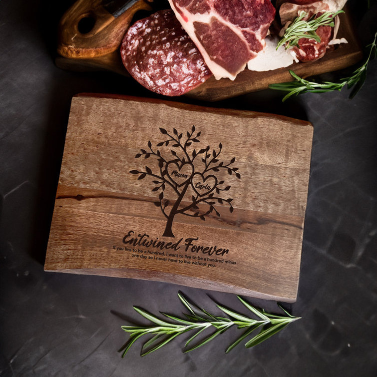Luxedesigns Personalized Live Edge Mango Wood Cutting Board / Butcher's